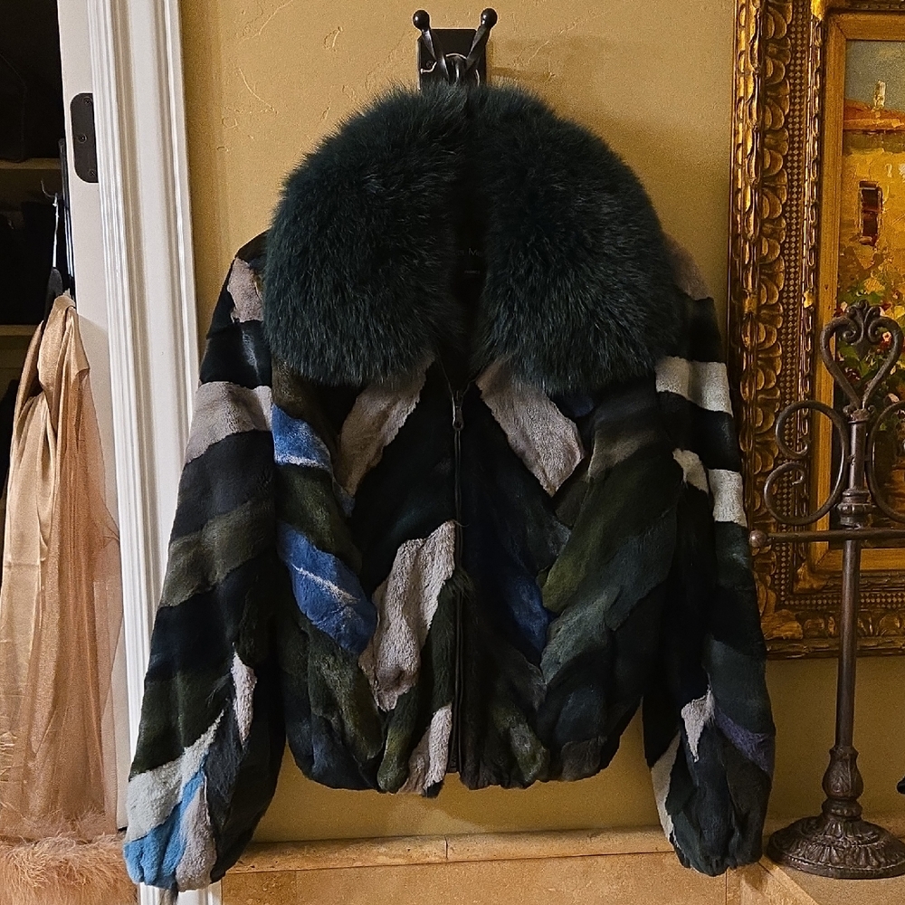 Luxurious Multicolor Fur Jacket